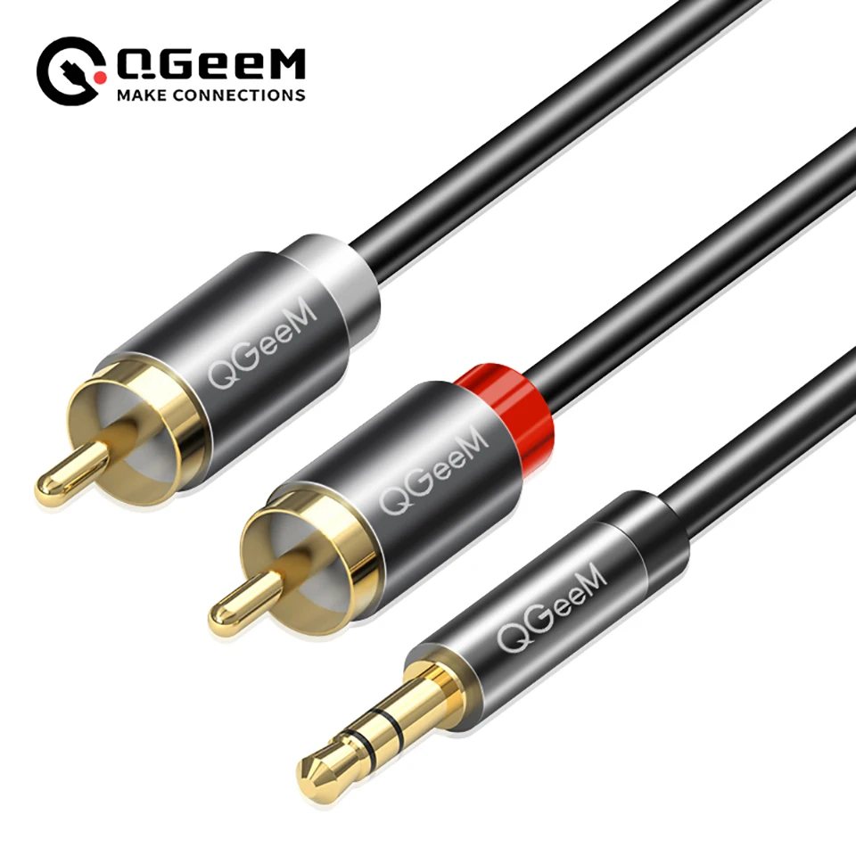Home Cinema Amplifier - QGeeM RCA Kablosu 2RCA - 3.5mm