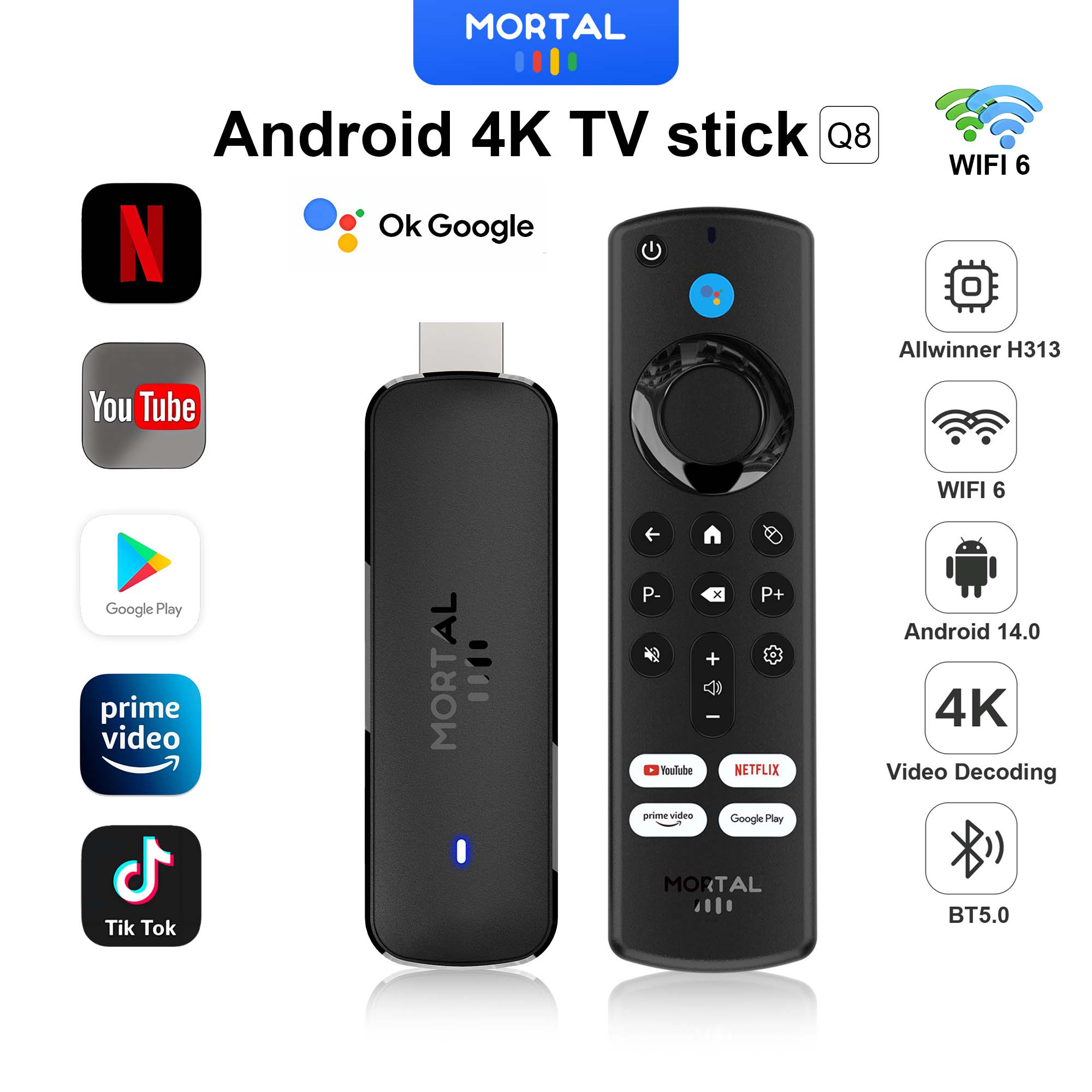 Smart Tv Stick - Android TV Stick Mortal Q8 Global