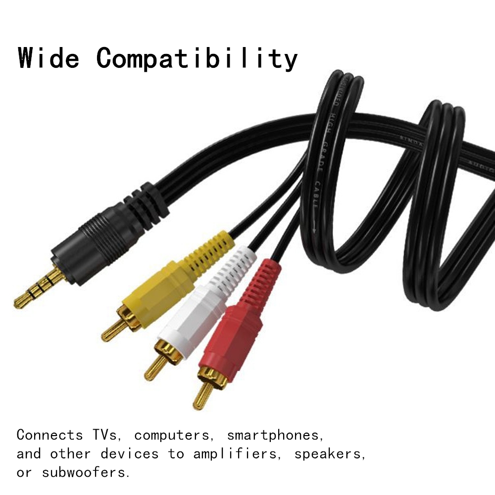 Home Cinema Amplifier - 3.5mm 3 RCA Ses Video Kablosu