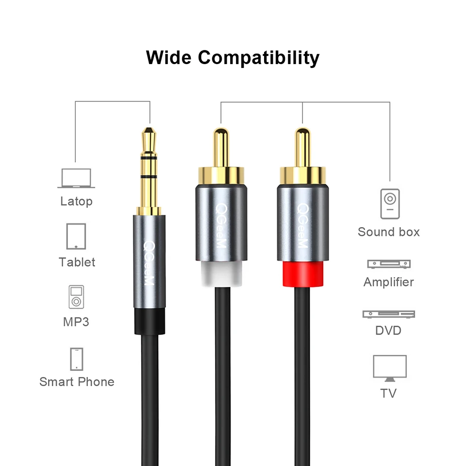QGeeM RCA Kablosu 2RCA - 3.5mm - Home Cinema Amplifier incelemesi ve fiyatı