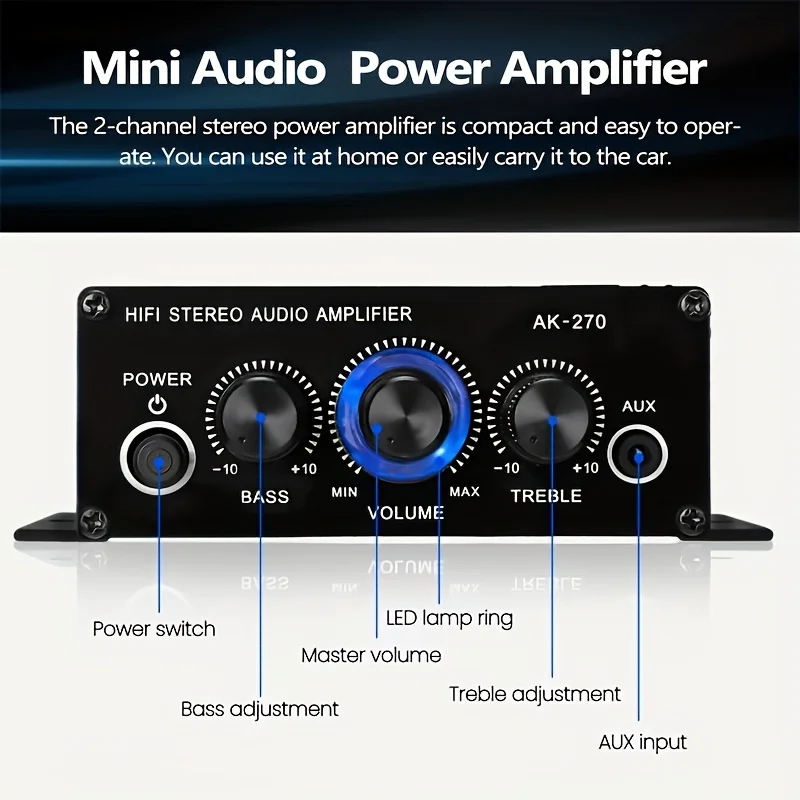 AK-270 400W Mini Güç Amplifika - Home Cinema Amplifier incelemesi ve fiyatı